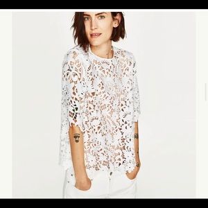 Zara white lace top L